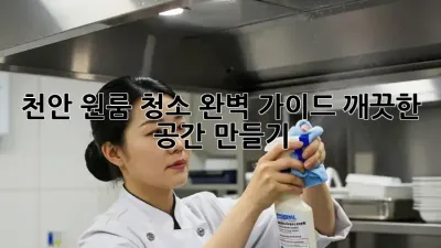 천안 원룸 청소 완벽 가이드: 깨끗한 공간 만들기